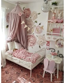 Ružový prateľný ručne tkaný bavlnený detský koberec 140x210 cm English Garden Ash Rose – Lorena Canals