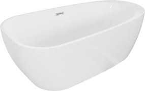 Mexen Giada, voľne stojaca vaňa 170 x 90 cm, biela lesklá, chrómový prepad, 52741709000-01