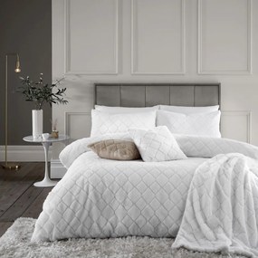 Biele obliečky na jednolôžko z mikroplyšu 135x200 cm Cosy Diamond - Catherine Lansfield