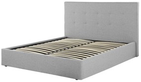 Čalúnená posteľ s úložným priestorom 160 x 200 cm sivá LORIENT Beliani