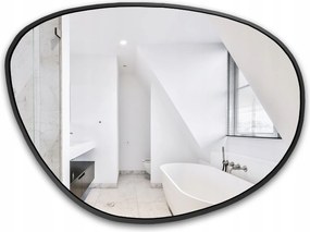 Nástenné zrkadlo s nepravidelným tvarom Agat v čiernom ráme Mdf 189x140