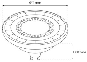 Halogénová LED žiarovka GU10 neutrálna 4000k 10w 870 lm čierna
