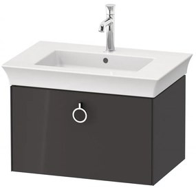 DURAVIT White Tulip závesná skrinka pod umývadlo, 1 zásuvka, 684 x 458 x 410 mm, grafit vysoký lesk, WT42510H1H1