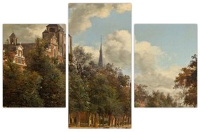 Obraz - Jan van der Heyden, View Down a Dutch Canal, reprodukcia (90x60 cm)