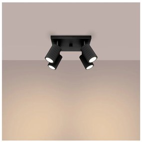 Čierne stropné svietidlo 25x25 cm Gleam – Sollux