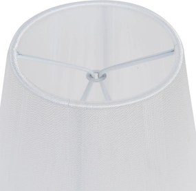 Bavlnené priesvitné tienidlo v bielej farbe - Ø 14 * 15 cm / E14