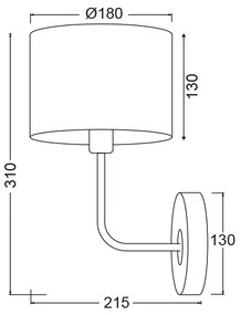 ACA DECOR Nástenné svietidlo YASMINE max. 60W/E27/230V/IP20, čierne