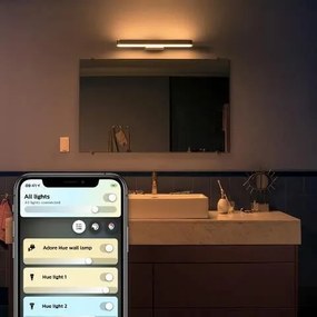 PHILIPS HUE Nástenné kúpeľňové LED inteligentné osvetlenie HUE ADORE s vypínačom, 25W, teplá biela-studená biela