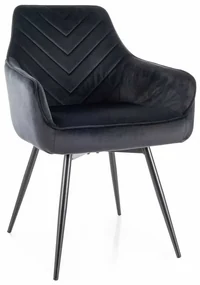 Jedálenská stolička Montale Velvet, čierna
