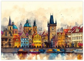 Obraz - Jeseň v maľovanom meste (70x50 cm)