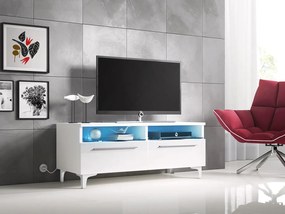 TV stolík Cleo VI-W, Farby: biela / šedý lesk