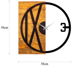 Nástenné hodiny 58x58 cm 1xAA drevo/kov