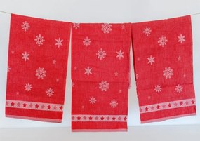 Polášek Utierka Egypt so zimným motívom – 3 ks - č. 110 | Červená / šedá