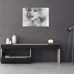 Sklenený obraz - Portrén Merilyn Monroe (70x50 cm)