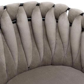 Jedálenská stolička ASTON zamatová, béžová / hnedá