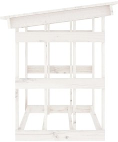 Stojan na palivové drevo biely 108x64,5x77 cm masívna borovica