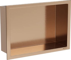 Mexen X-Wall-R, polica na zapustenie s prírubou  30 x 20 cm, medená matná - 19C0302010