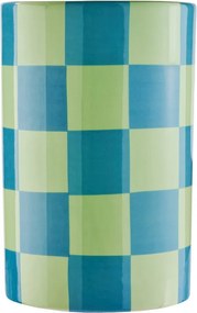 CHECKER Váza 20 cm - zelená/modrá