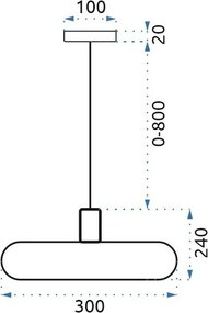 Toolight - Sklenená závesná lampa APP668-1CP, mliečne sklo, zlatá-biela, OSW-04662
