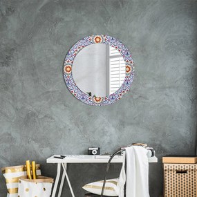 Okrúhle ozdobné zrkadlo Orientálne farebné zloženie fi 60 cm