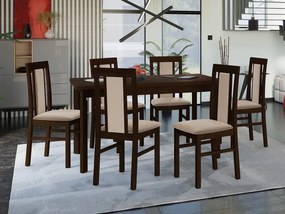 Rozkladací stôl so 6 stoličkami - AL34, Morenie: Orech - L, Poťahové látky: 25x - Paros 2 Mirjan24 5902928161953