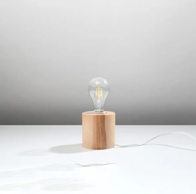 Stolná lampa Salgado, drevené telo svietidla