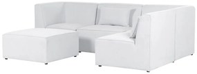 Rohová sedacia súprava s taburetkou Lemia (krémová biela) (L). Vlastná spoľahlivá doprava až k Vám domov. 1080874