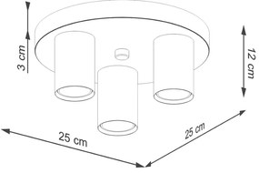 Čierne stropné svietidlo Castro – Sollux
