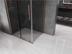 Mexen Velar L, sprchový kút s posuvnými dverami 120 x 70 cm, 8mm šedé sklo, medená matná, 871-120-070-33-65