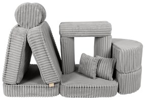 MeowBaby® Churros detská pohovka Max, Moon Dust Grey