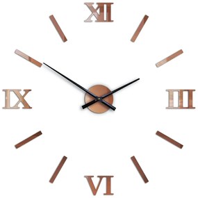 Nástěnné samolepící hodiny Numero 75 cm měděné
