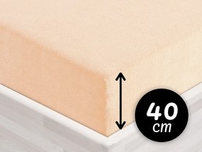 Froté napínacie prestieradlo na extra vysoký matrac FR-021 Púdrové 100 x 200 - výška 40 cm