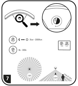 Ecolite Z1107/PIR-CR - LED Vonkajšie svietidlo so senzorom STYL LED/8W/230V IP44