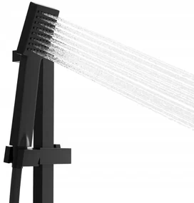 Gamma Zn3, sprchový stĺp s ručnou sprchovou hlavicou 62cm, čierna matná, GMA-ZN3-BK