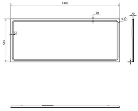 Sapho Sapho, Zrkadlo GEMINI s LED osvetlením 1400x550mm, GM140