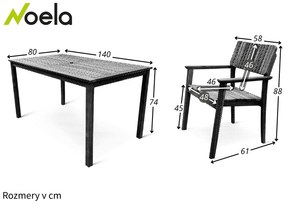 Noela Záhradná drevená zostava 1+6 Lucy I.