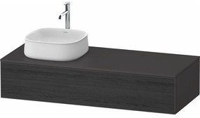 DURAVIT Zencha závesná skrinka pod umývadlo na dosku (umývadlo vľavo), 1 zásuvka, 1300 x 550 x 281 mm, dub čierny/grafit super matná, ZE4812L16800000