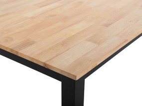 Drevený jedálenský stôl 120 x 75 cm svetlé drevo/čierna HOUSTON Beliani