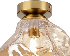Stropné svietidlo CRISTAL 1xE14/15W/230V mosadz/dymovo-béžová