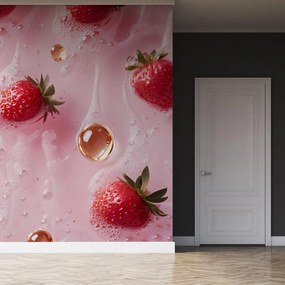 Fototapeta - Jahody v bublinách (147x102 cm)