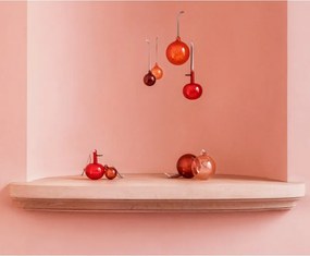 Sklenené ozdoby jabĺčka Oiva Toikka, červené / 3ks