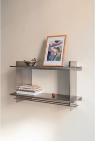 Poschodová kovová polica v striebornej farbe 70 cm Tivo – noo.ma