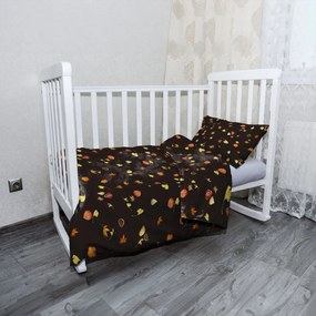 Sablio Mikroplyšové detské obliečky do postieľky Jeseň na čiernej - 100x135 / 40x60