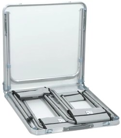 Skladací kempingový stôl + 4x stolička biela/chróm