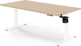 Elektrický stôl s nastaviteľnou výškou ergonomický biely/dub sonoma,1600x800 mm: ARIA