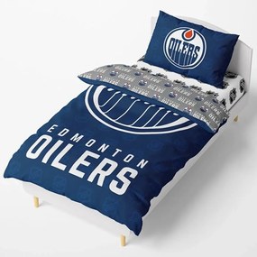 Hokejové posteľné obliečky NHL Edmonton Oilers - motív Shields - 100% bavlna renforcé - 70 x 90 cm + 140 x 200 cm