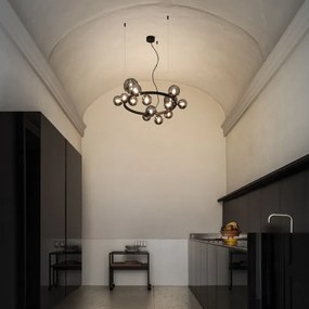 Ideal Lux - LED Luster na lanku PERLAGE 14xG9/3W/230V pr. 85 cm čierna/dymová