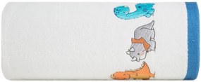 Detská bavlnená osuška BABY42 Zvieratká 50x90 cm biela