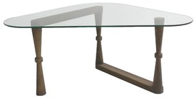 Konferenčný stolík Cam Orta Sepha z masívu orech/tvrdené číre sklo