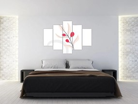 Obraz - Ružová florálna abstrakcia N⁰3 (150x105 cm)
